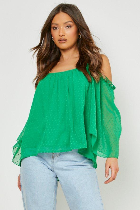 Boohoo hot sale green tops